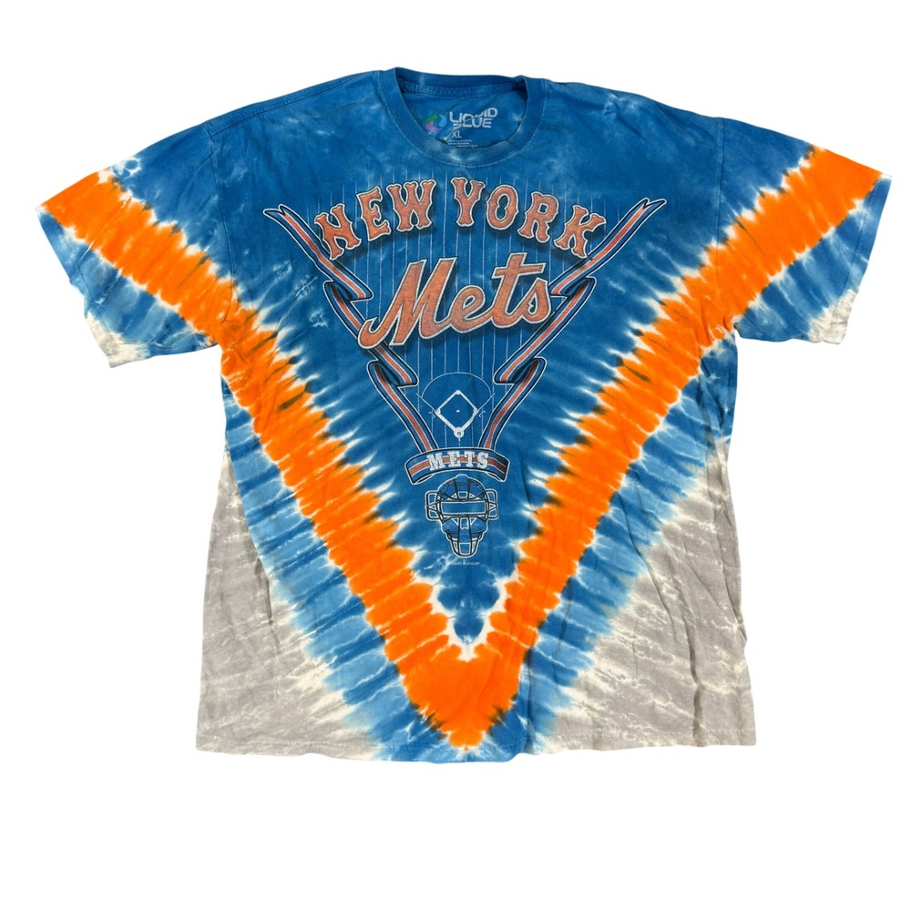Liquid Blue New York Mets Tie Dye T-Shirt XL Blue Orange MLB Baseball Graphic